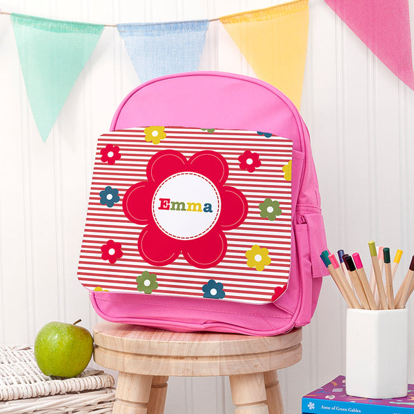 Personalised Girl's Floral Mini Rucksack