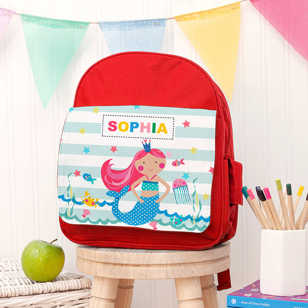 Personalised Girl's Mermaid Mini Rucksack