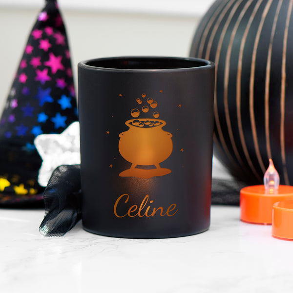 Personalised Halloween Cauldron Tealight Candle Holder