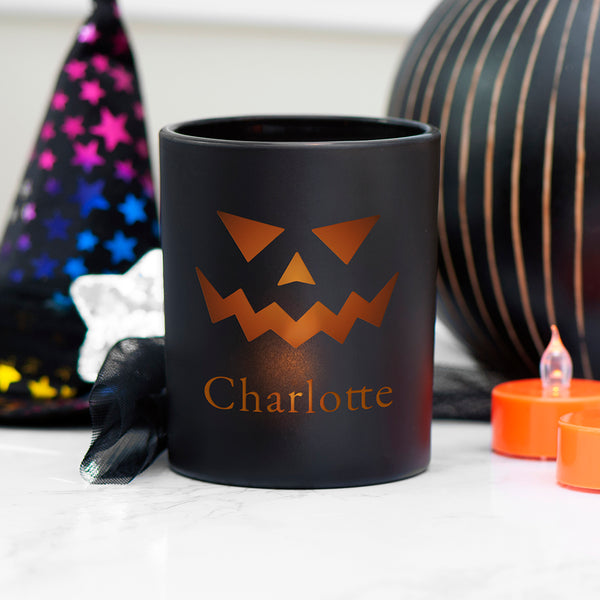 Personalised Halloween Jack-O-Lantern Tealight Candle Holder