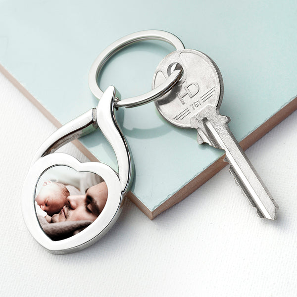 Personalised Heart Photo Upload Keyring
