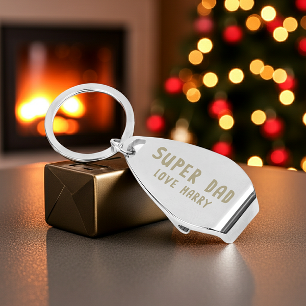 Personalised Super Dad Bottle Opener Keyring
