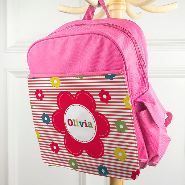Personalised Girl's Floral Mini Rucksack