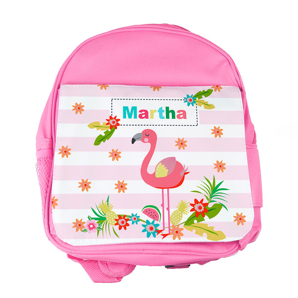 Personalised Girl's Flamingo Mini Rucksack