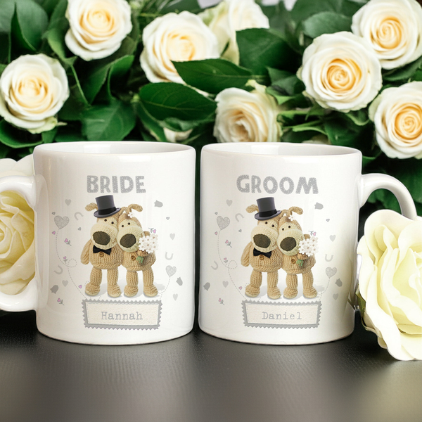 Personalised Boofle Wedding Couple Ceramic Mug Set