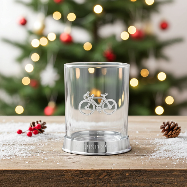 Personalised Cycling Icon Pewter Tumbler