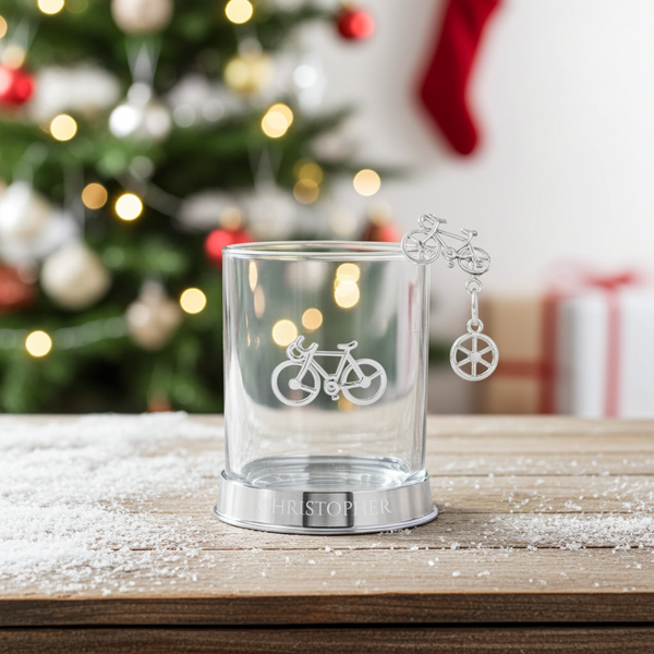 Personalised Cycling Icon Pewter Tumbler