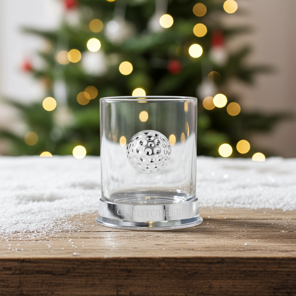 Personalised Golf Pewter Whisky Glass