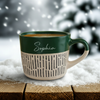 Personalised Green Dipped Dash Ceramic Mug