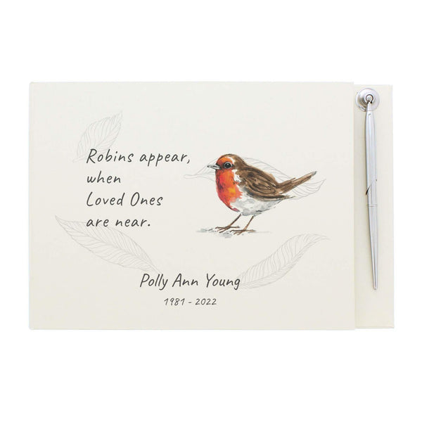 Personalised Robins Appear Guest Book - Shop Personalised Gifts