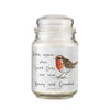 Personalised Robins Appear Large Scented Jar Wax Candle