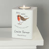 Personalised Robins Appear White Wooden Tea light Candle Holder - Shop Personalised Gifts