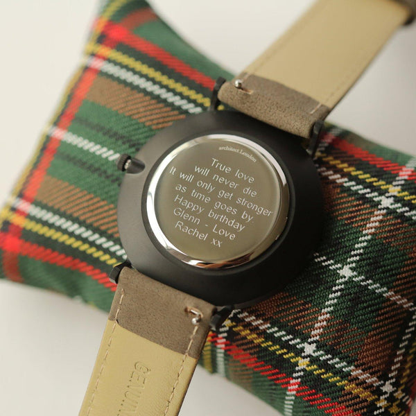Personalised Men's Architect Watch With Urban Grey Strap & Modern Font - Shop Personalised Gifts