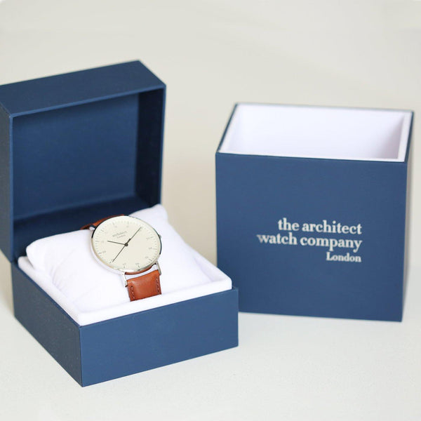 Handwriting EngravingMens Architect Zephyr Watch With Walnut Strap - Shop Personalised Gifts