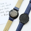 Handwriting Engraving Men's Minimalist Architect Watch With Admiral Blue Strap - Shop Personalised Gifts