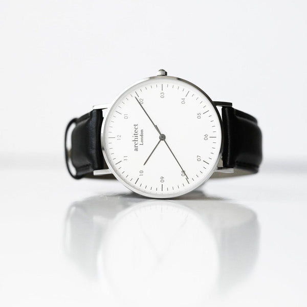 Personalised Men's Architect Zephyr Watch With Jet Black Strap & Modern Font - Shop Personalised Gifts
