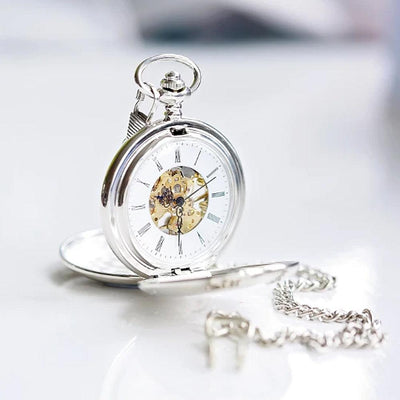 Own Handwriting Engraved Dual Opening Pocket Watch - Shop Personalised Gifts