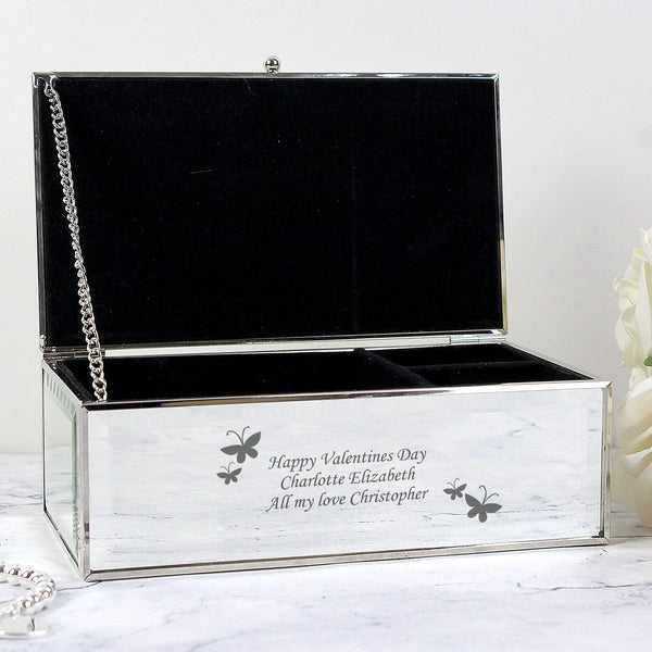 Personalised Butterflies Mirrored Jewellery Box - Shop Personalised Gifts