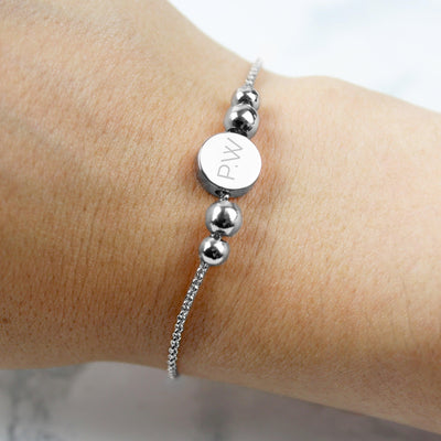 Personalised Silver Plated Initials Disc Bracelet - Shop Personalised Gifts