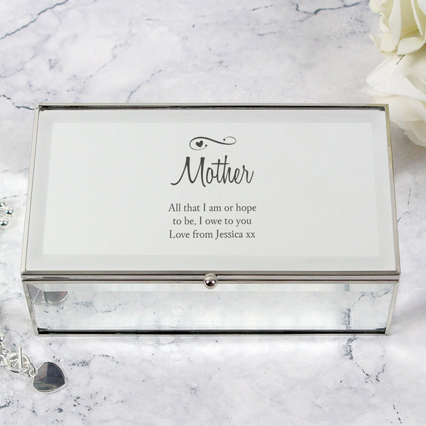 Personalised Swirls & Hearts Mirrored Jewellery Box - Shop Personalised Gifts