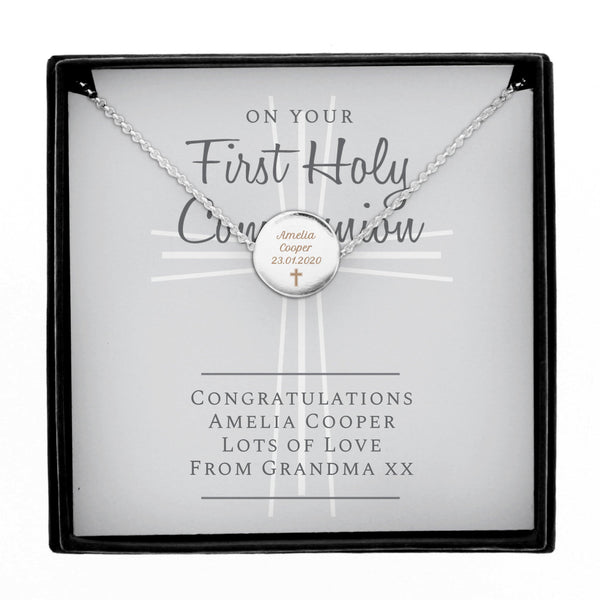 Personalised First Holy Communion Silver Plated Necklace & Box - Shop Personalised Gifts