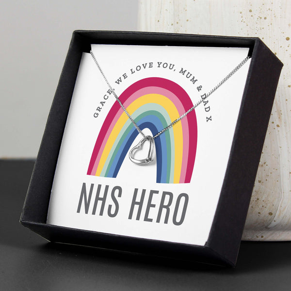 Personalised Rainbow Sentiment Silver Tone Necklace and Box - Shop Personalised Gifts