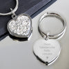 Personalised Free Text Diamante Nickel Plated Heart Keyring - Shop Personalised Gifts