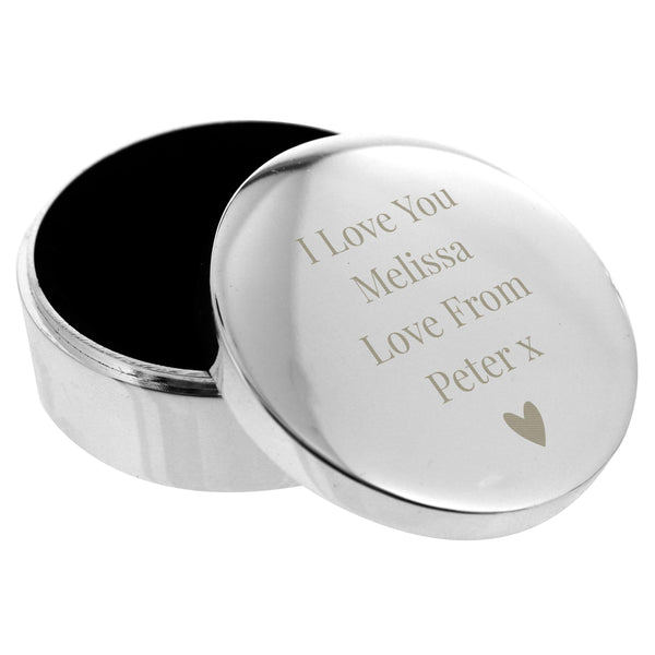 Personalised Round Ring Box - Shop Personalised Gifts