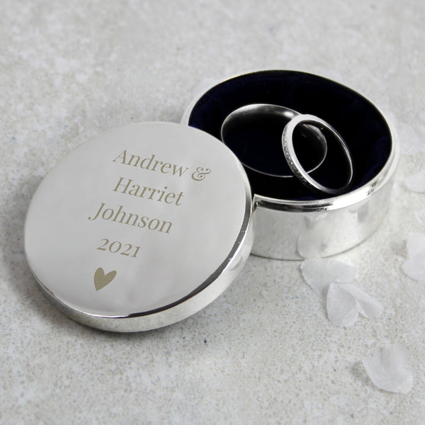 Personalised Round Ring Box - Shop Personalised Gifts