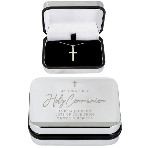 Personalised First Holy Communion Box & Cross Necklace Set - Shop Personalised Gifts
