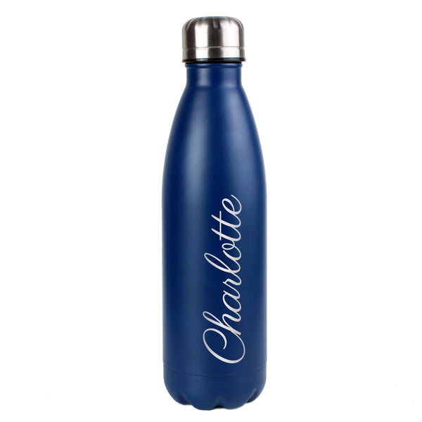 Personalised Blue Metal Insulated Drinks Bottle - Shop Personalised Gifts