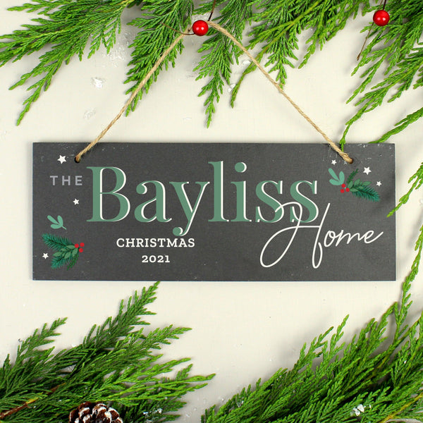 Personalised Christmas Hanging Slate Plaque - Shop Personalised Gifts