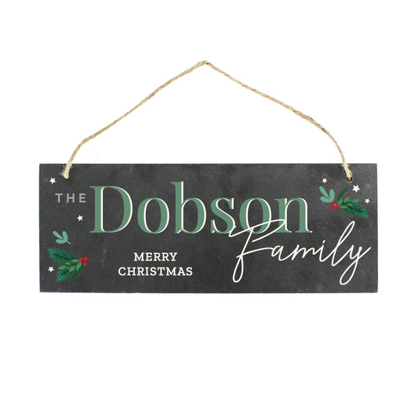 Personalised Christmas Hanging Slate Plaque - Shop Personalised Gifts