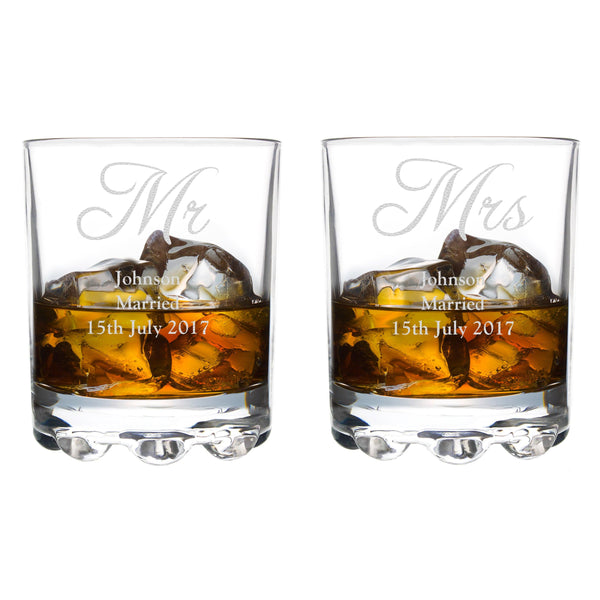 Personalised Mr & Mrs Pair of Tumblers - Shop Personalised Gifts