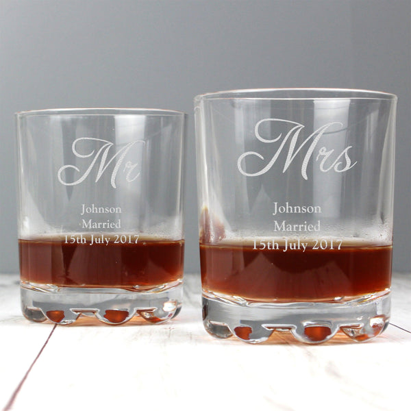 Personalised Mr & Mrs Pair of Tumblers - Shop Personalised Gifts