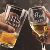 Personalised His & Her Pint and Wine Glass Set - Shop Personalised Gifts