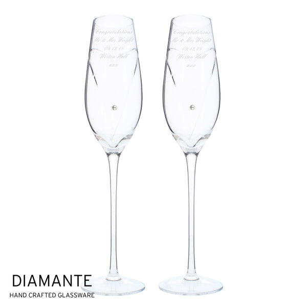 Personalised Hand Cut Heart Pair of Flutes with Gift Box - Shop Personalised Gifts