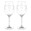 Personalised Free Text Hand Cut Heart Pattern Pair of Wine Glasses - Shop Personalised Gifts