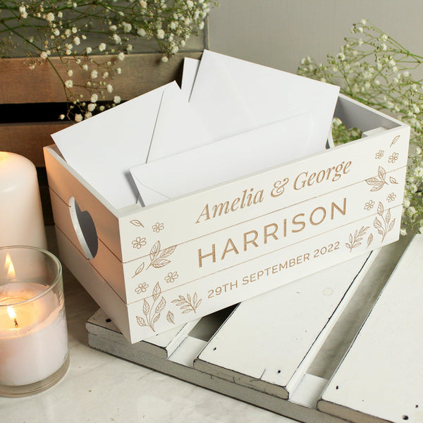 Personalised Free Text White Wooden Crate - Shop Personalised Gifts