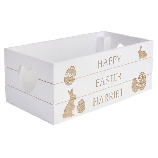 Personalised Easter Bunny White Wooden Crate - Shop Personalised Gifts