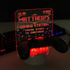 Personalised Gaming Controller Holder LED Colour Changing Night Light