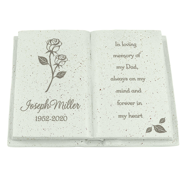 Personalised Rose Resin Memorial Book - Shop Personalised Gifts