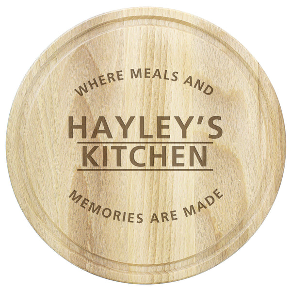 Personalised 'Meals and Memories' Round Chopping Board - Shop Personalised Gifts