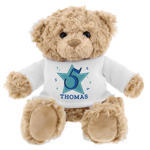 Personalised Blue Big Age Teddy Bear - Shop Personalised Gifts