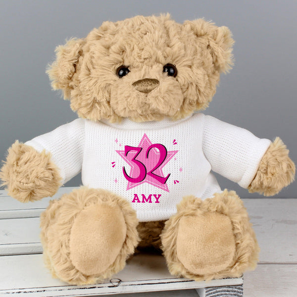 Personalised Pink Big Age Teddy Bear - Shop Personalised Gifts