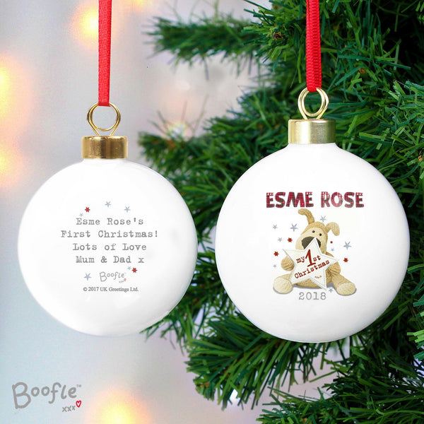 Personalised Boofle My 1st Christmas Bauble - Shop Personalised Gifts