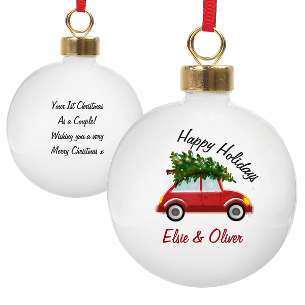 Personalised 'Driving Home For Christmas' Bauble - Shop Personalised Gifts