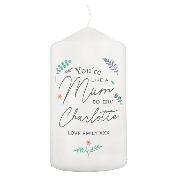 Personalised You're Like A Mum To Me Wax Pillar Candle - Shop Personalised Gifts