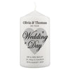 Personalised On Your Wedding Day Wax Pillar Candle - Shop Personalised Gifts