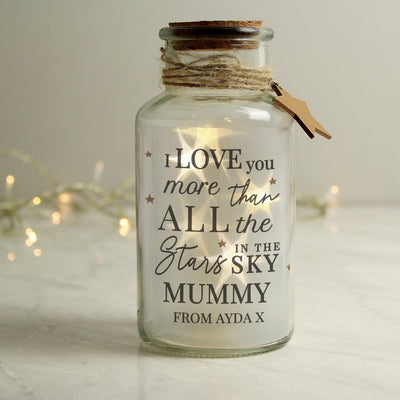 Personalised I Love You More... LED Glass Jar - Shop Personalised Gifts